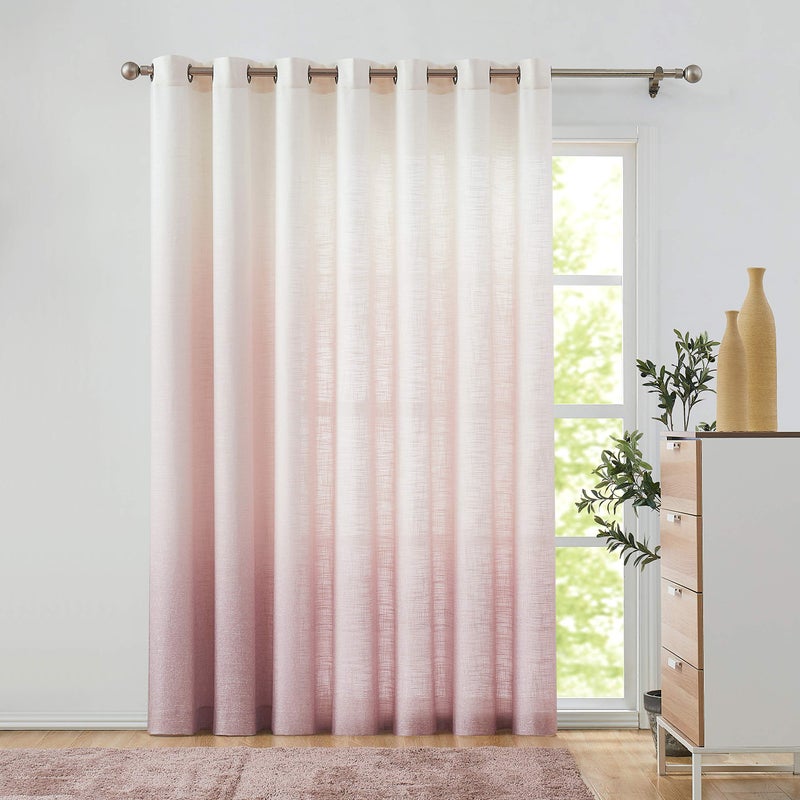 Central Park Mauve Ombre Door Curtain 100" Extra Wide Light Filtering Gradient Print on Rayon Blend Fabric Window Treatment for Sliding Patio Door with Grommetsï¼ŒCream White to Pinkï¼Œ100" x 84", 1 Panel - Image 1